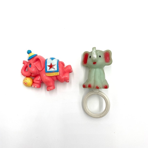 2 Vintage 1976  Sanitoy Elephant Toys Small. - Picture 1 of 10